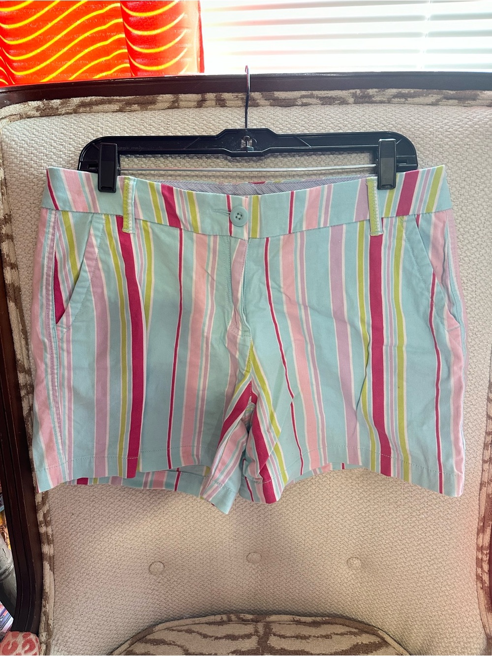 Crown & Ivy Striped Pastel Cotton Women's Shorts - Multicolor